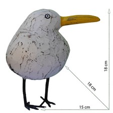 Handgeschnitzte Deko-Möwe im Shabby Chic Stil Holz Skulptur 18 cm
