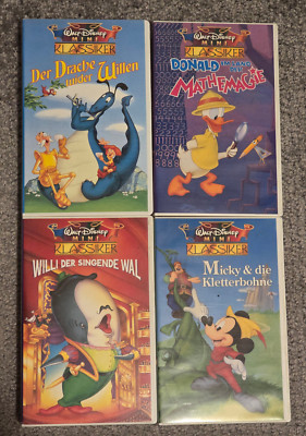 4x Walt Disney VHS Mini Klassiker Donald im Land der Mathemagie, Micky, Willi ..