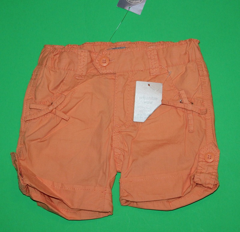 4 NWT Pumpkin Patch MOROCCAN BAZAAR Light Tangerine Orange Cuffed SHORTS Girls 