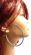 MEDIUM HOOP EARRINGS 2.25 INCH HOOP SIMPLE THIN HOOPS ASSORTED COLOR HOOPS