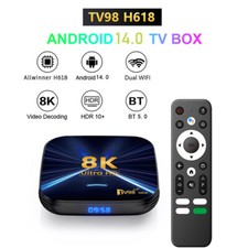Android 14 Smart TV Box TV98 H618 HDR10 Dual WiFi 8K Media Player BT5.0 Voice
