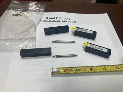Lot of 2 Interstate 723-4308, 1/8''x3/16x3/16x2'', 4FL, Sq. Dbl. Cobalt End Mills