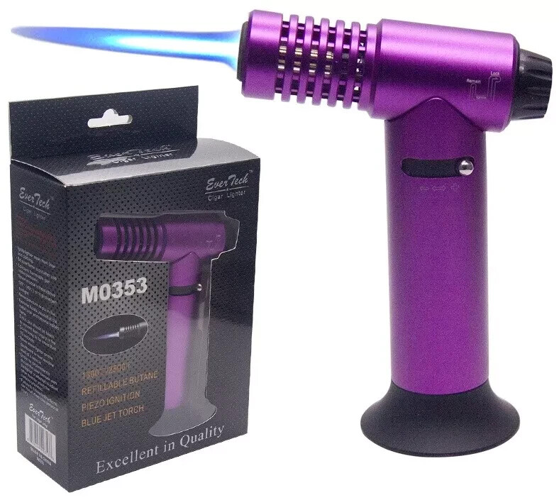 Safety Lock & Adjustable Flame Refillable Purple