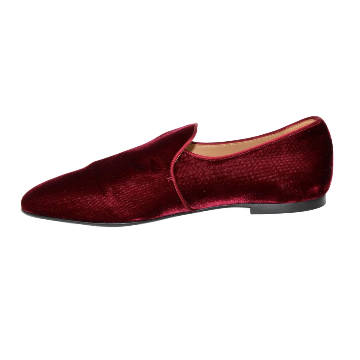 Burgundy velvet best sale loafers