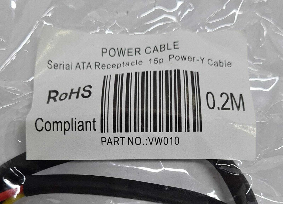 LOT OF 19] Viewcon Power Cable Serial ATA Receptacle 15p Y Cable