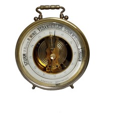 Baromètre anéroïde de table allemand de bureau XIXe-XXème avec cadran ouvert