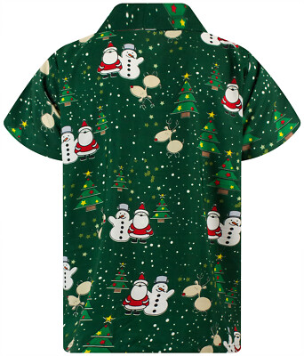 Funky Hawaiihemd Weihnachten Buddys Grün Santa Hawaii  