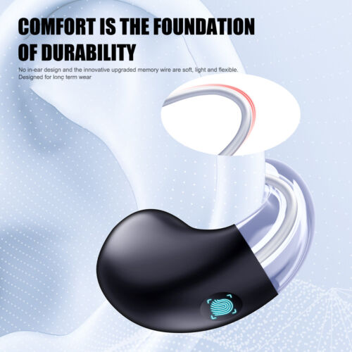 Wireless Bluetooth 5.3 Earbuds Ear Clip Air Conduction Headphones Sport Headset - Picture 6 of 19