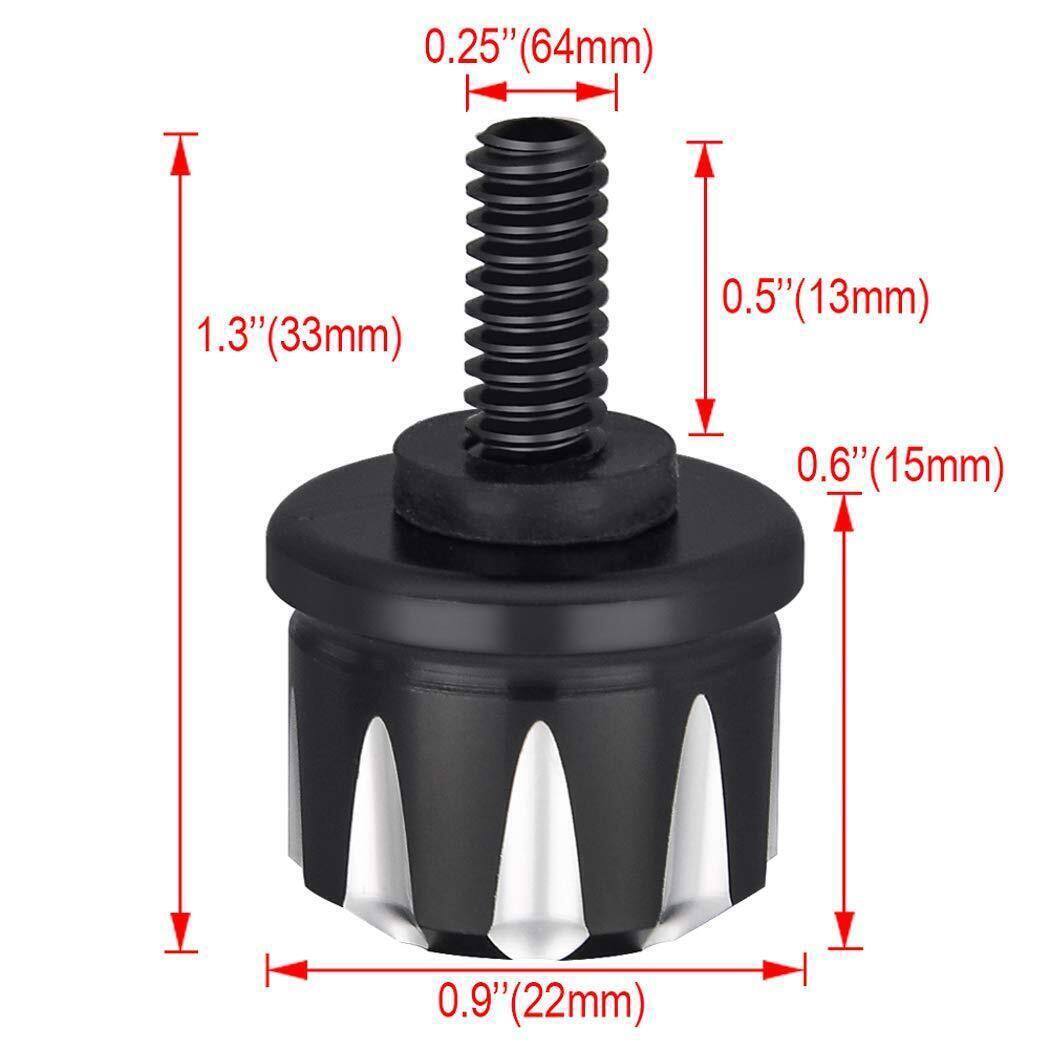 Black Aluminum Knurled Seat Bolt For Harley-Davidson Touring Models (1996-2023) - Rear Fender Mount, Easy Grip, 1-Year Warranty 6 thumbnail image