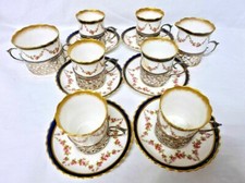 8-tlg. Tee Service mit Silbermontierung, Crescent & Sons / Birmingham um 1900