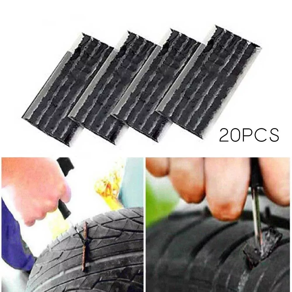 20Pcs Tubeless Tyre Tire ,Puncture Repair Kit, Strips Plug Bike