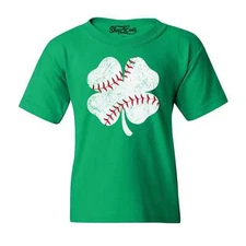 Baseball Shamrock St. Patrick's Day Youth's T-Shirt Sports Shirts