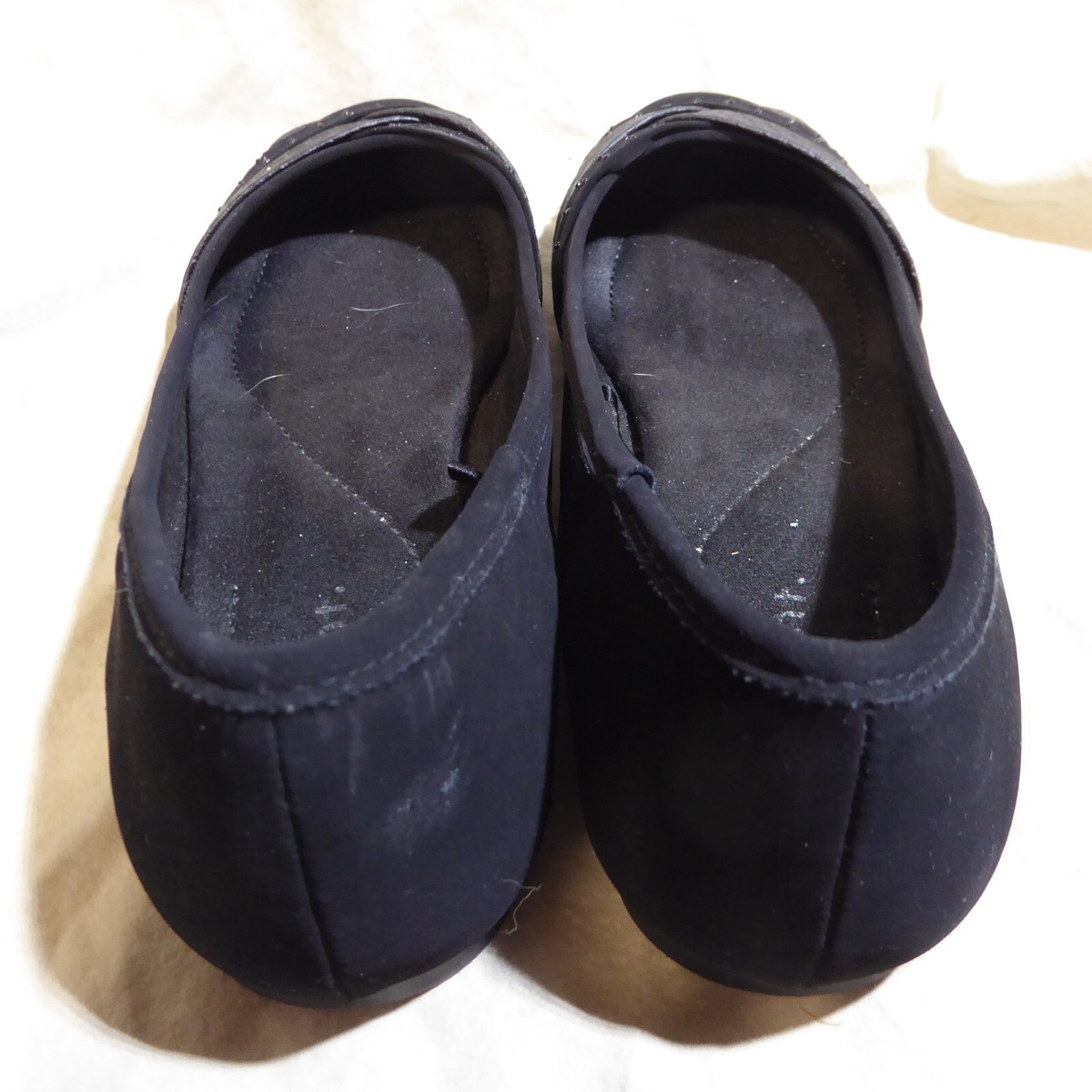 Chaussures Plates White Mt. Femme - Suédine Noire - Simili Cuir Brillant - Pointure 39