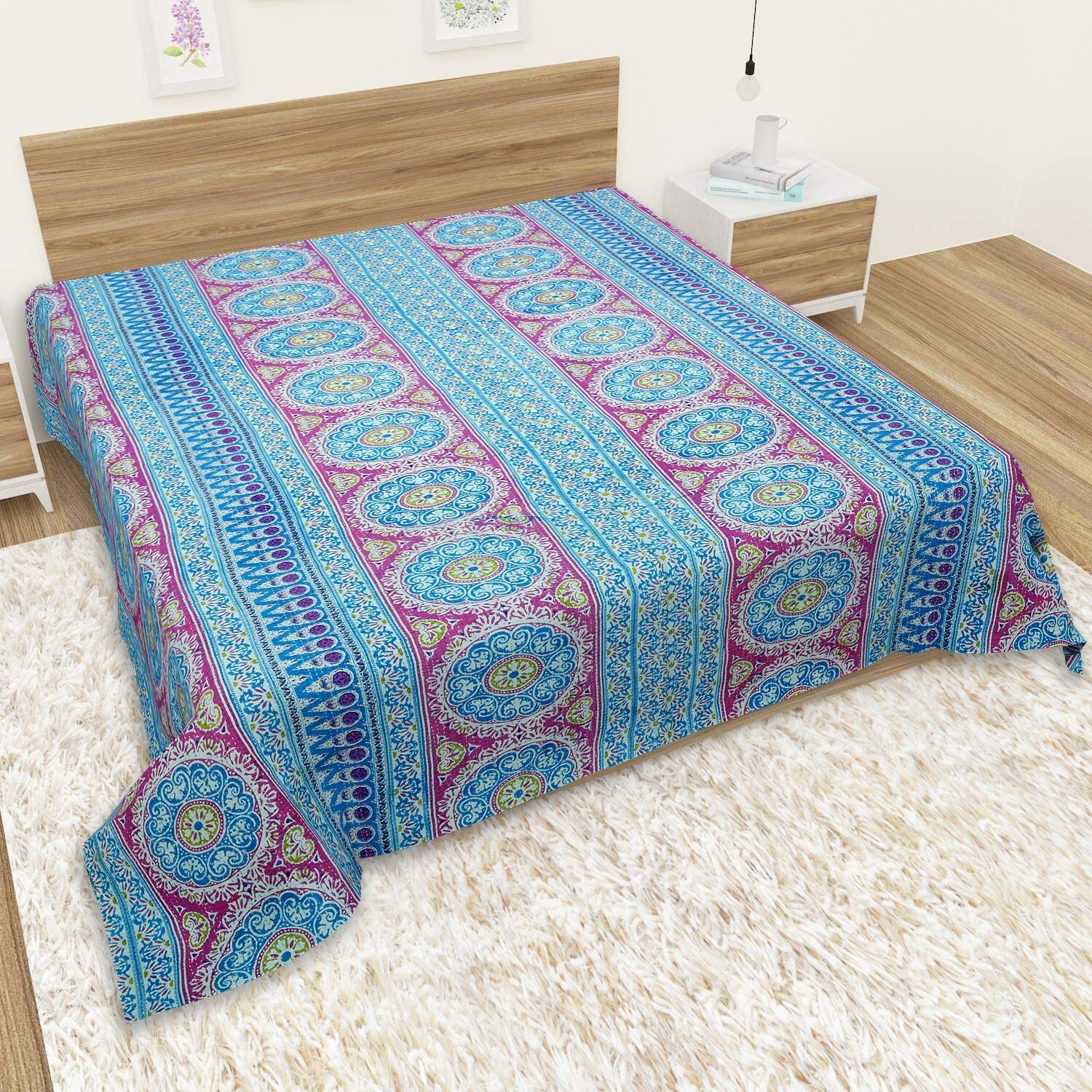 Indian Vintage Floral Print Handmade Kantha Bedspread Throw Cotton Blanket Quilt eBay