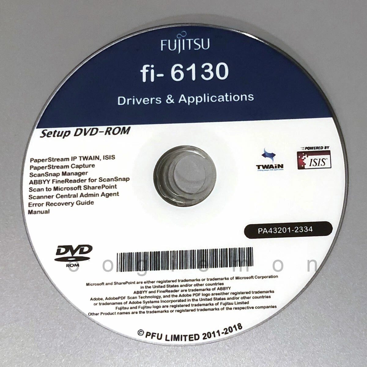 Setup DVD For Fujitsu Fi-6130 - Driver Installation APP Software.