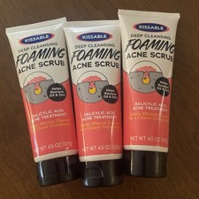 3Pcs.Deep Cleansing Foaming Acne Scrub,Salicylic Acid Acne Treatment 4.5oz Each