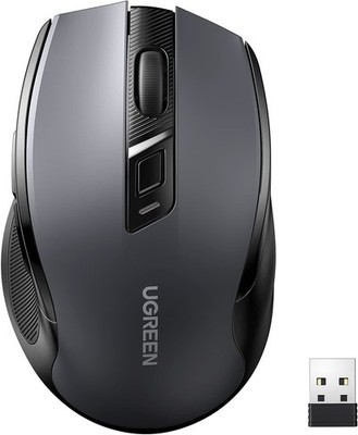 2.4G Maus kabellos, 4000 DPI, Ergonomisches Design, Wireless Mouse, Schwarz