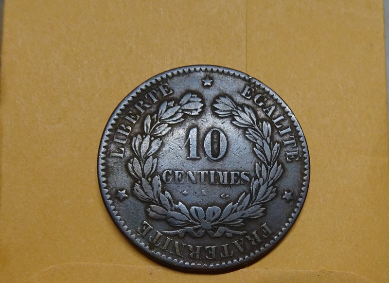 France 10 Centimes 1871-K Fine *KEY DATE OF SERIES*