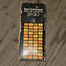 Texas Instruments SR-50 Vintage Calculator w/ Box Case Manual AC Adapter