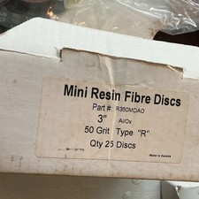 CAT Mini Resin Fiber Disc 3in 50 Grit Al/Ox Type R 1/4in Hole R350MDAO