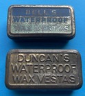 MATCHSAFE MATCH SAFE x2 BELL’S WATERPROOF WAX VESTAS DUNCAN’S ORIGINAL CASE RARE