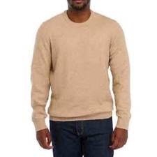 NWT Men's IZOD Classic Crewneck Sweater Camel Heather Jumper Pullover Sz XL