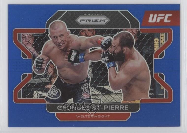 2022 Panini Prizm UFC Blue Prizm 83/199 Georges St-Pierre #61 01b5