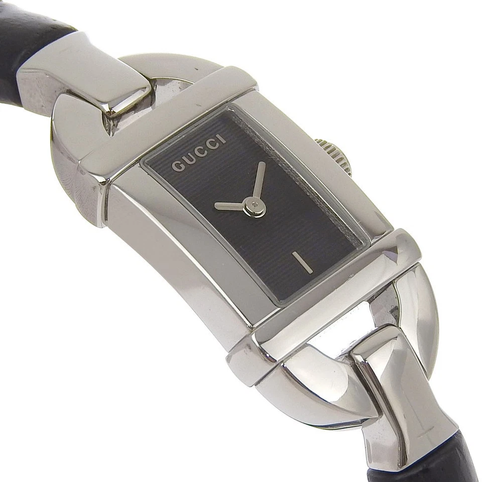 GUCCI Brazalete Relojes 6800L NegroEsfera Acero Inoxidable/Bambú Cuarzo Analógico... Foto 3 de 4