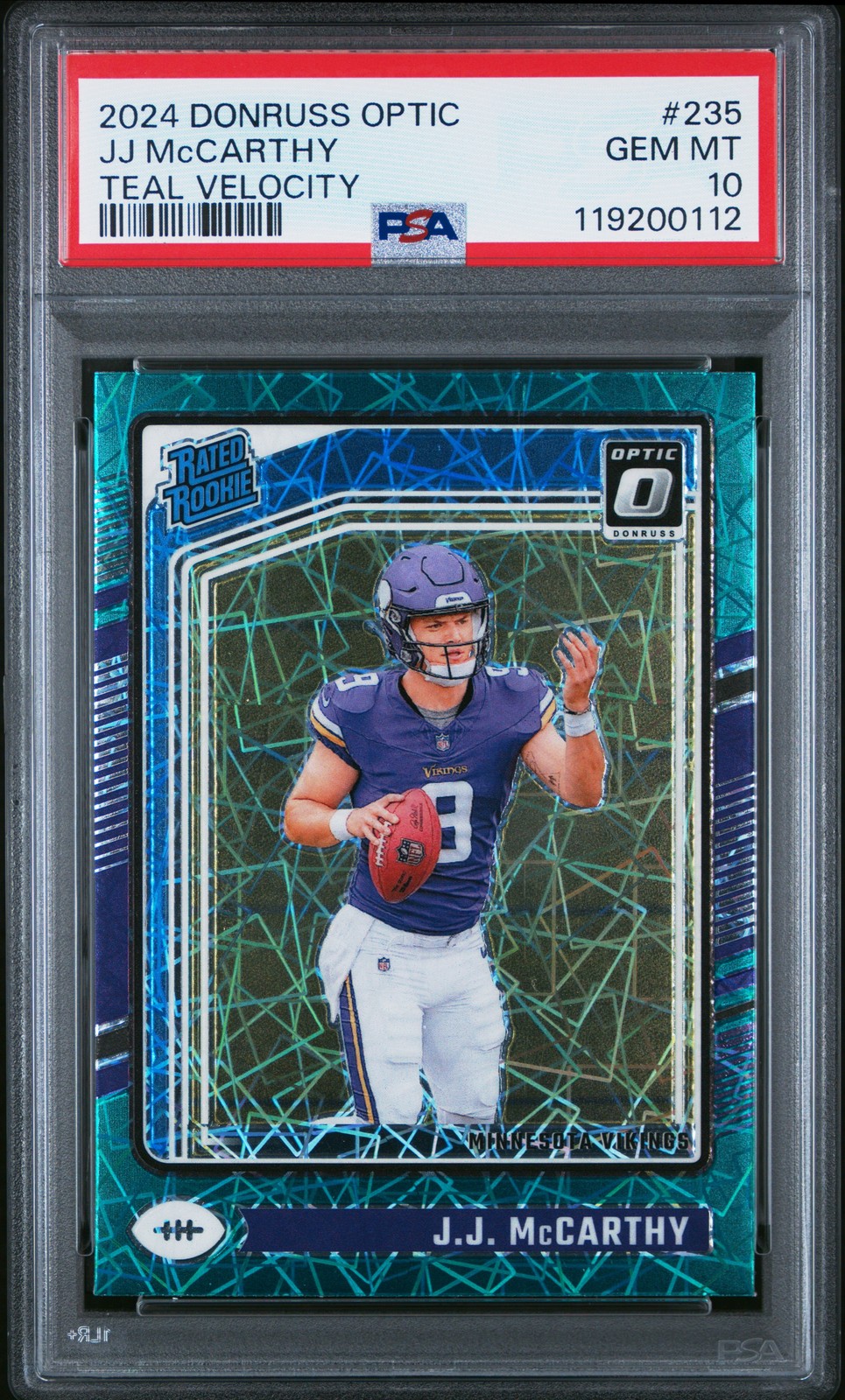 2024 PANINI DONRUSS OPTIC TEAL VELOCITY #235 JJ MCCARTHY PSA 10