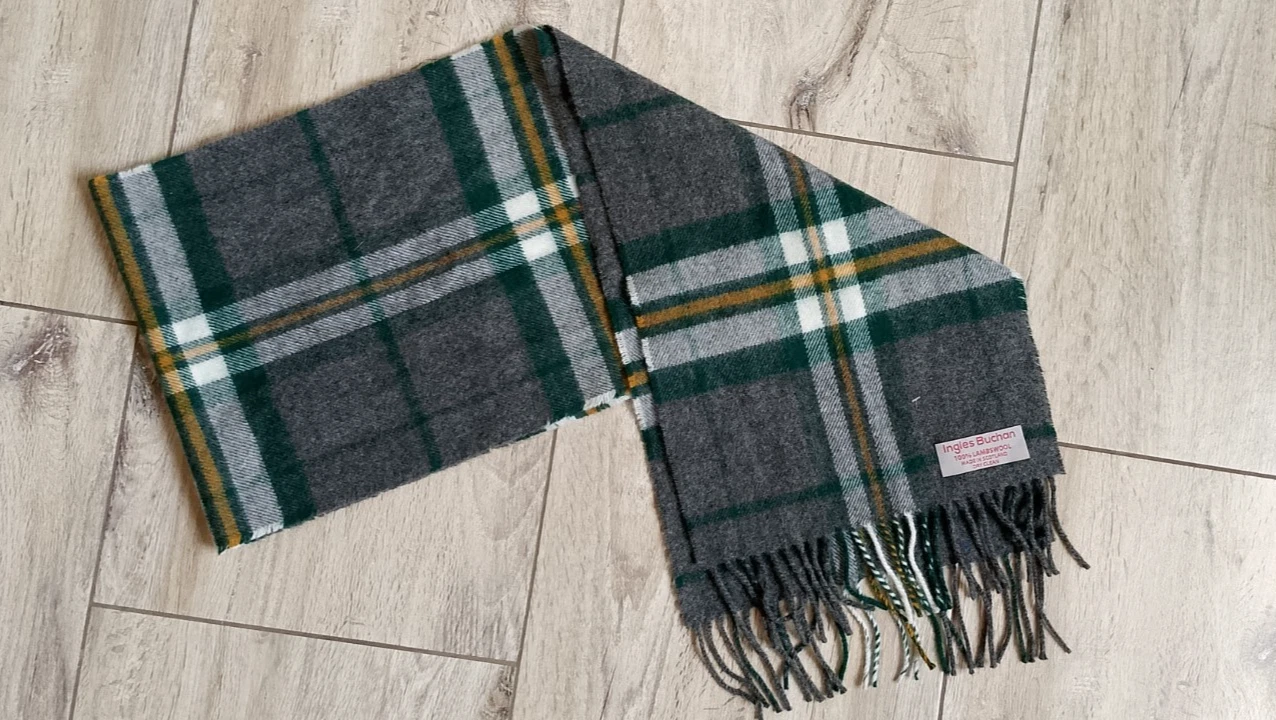 Ingles Buchan Lambswool Winter Plaid Classic Mens Scarf Made in Scotland