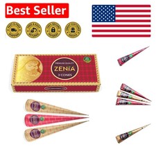All-Natural Henna Hair Dye 3 Cones for Smooth Reddish-Brown Color Application