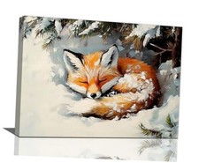 Kylora Fox Wall Art, Fox Pictures Wall Decor, Winter Animal 12L" x 16W" Fox3