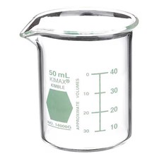 Kimble Chase 14000G-50 Colorware Beaker, Borosilicate Glass, Low Form, 50 Ml /