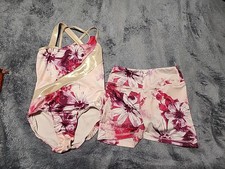 Girls Gymnastics Leotard And Shorts Size S 7/8