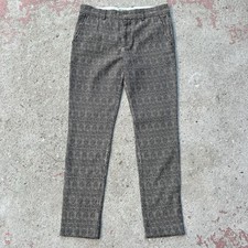 Mr Turk Geometric Jacquard Pants Trousers 30 X 31 USA Made Brown Dapper Slim