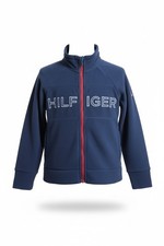 Tommy Hilfiger Boys Full Zip Fleece Jacket Blue, Red with Name Logo M