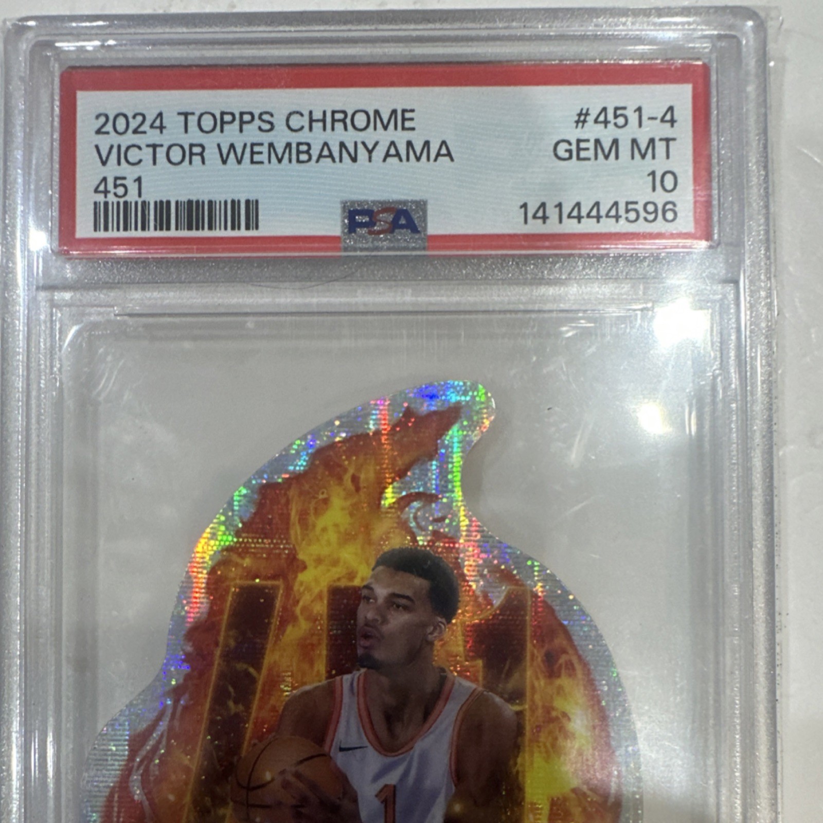 Victor Wembanyama 2024-25 Topps Chrome Insert #451-4 PSA 10 San Antonio Spurs view 2