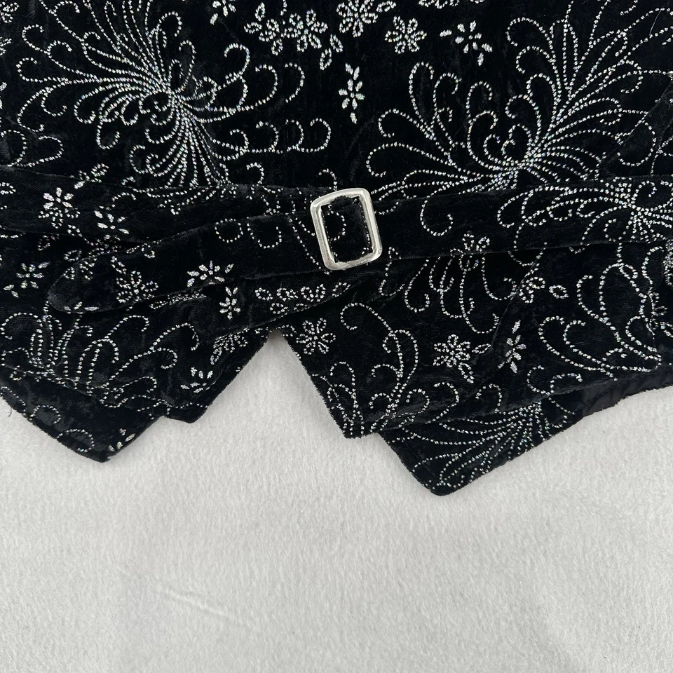 Chaleco Negro Brillo Disfraz Baile Vacaciones Capricho Gótico Hecho en EE. UU. Hombres M De Colección Foto 3 de 4