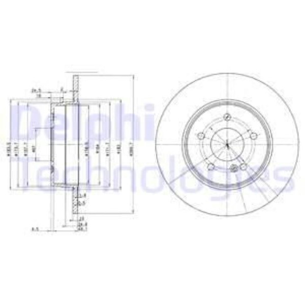 Delphi 2X Bremsscheibe Hinten Ø290 Mm FüR Mercedes-Benz C-Klasse W203 W202 Slk-image