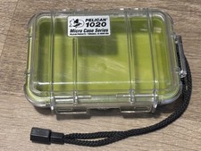 Pelican Micro Case 1020 Watertight Hard Case Rubber Liner Good Shape Green