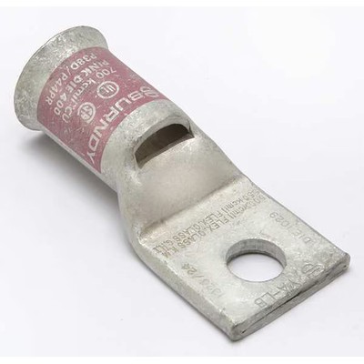 Burndy Ya34lb One-Hole Compression Lug, 350 Kcmil Max, 5/8 In Stud, Short