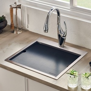 Ruvati 21 x 20" Outdoor Workstation Topmount Kitchen Sink- RVQ5221
