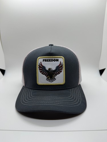 Arcadian Outfitters Freedom Eagle Patch Trucker Hat Snapback Gray White Mesh