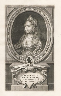 Margaretha II van Vlaanderen Portrait Flandern Flandre Kupferstich 18.Jh.