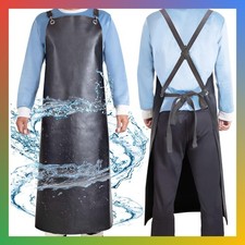 Waterproof Rubber Apron, 43" Anti-Tear Heavy Duty Vinyl Adjustable Thicker Cross
