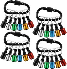 Portable 1/4" Hex Shank Quick Release Keychain Drill Screwdriver Bit Holder Set
