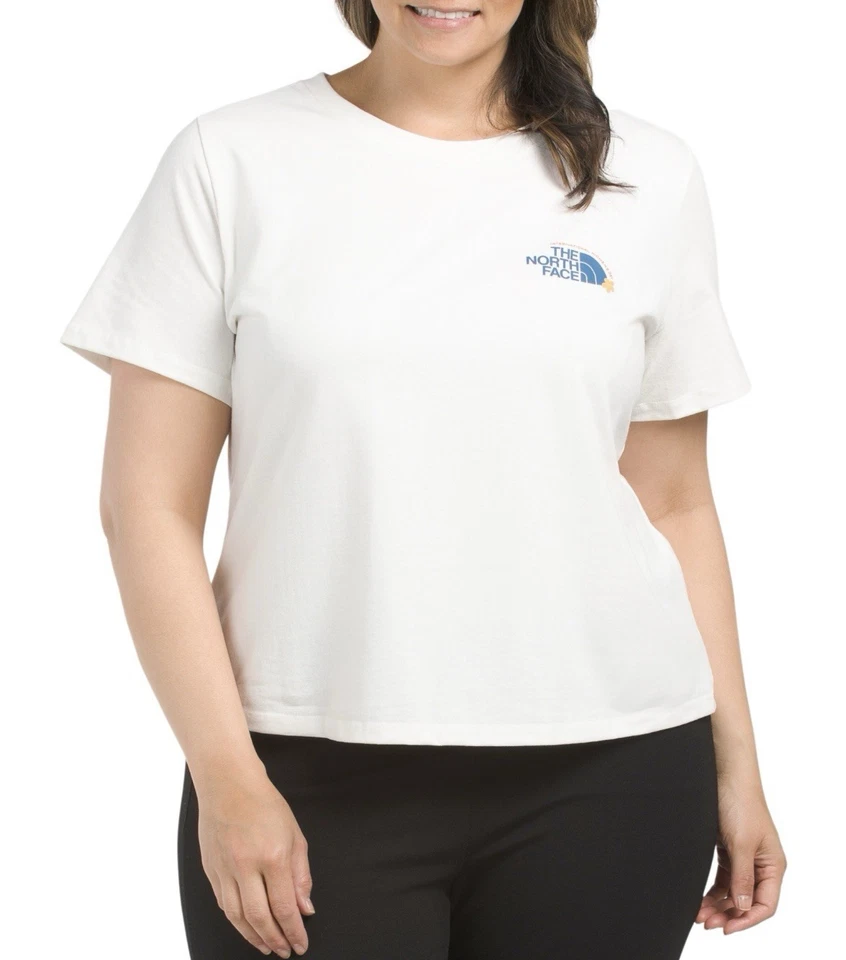 The North Face Women's White Tee Plus Size 2X Short Sleeves Crew Neck NWT $35 - Image 2 of 4