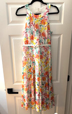 Tommy Hilfiger Women’s Maxi Dress 8 Floral Belted High Neck Sleeveless Summer