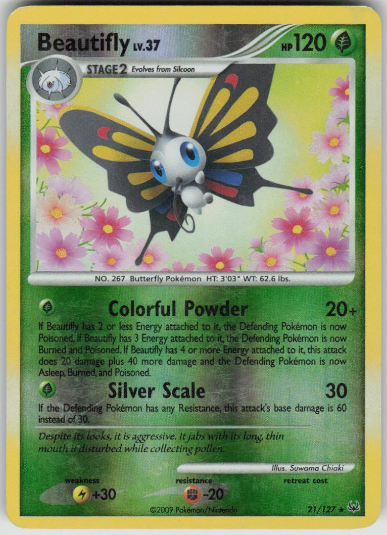 Pokemon Beautifly Rare Platinum 21/127 LP
