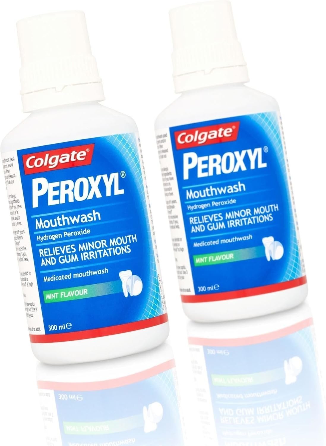 4 Bottles of Colgate Peroxyl Mouthwash Mint Flavour 300ml